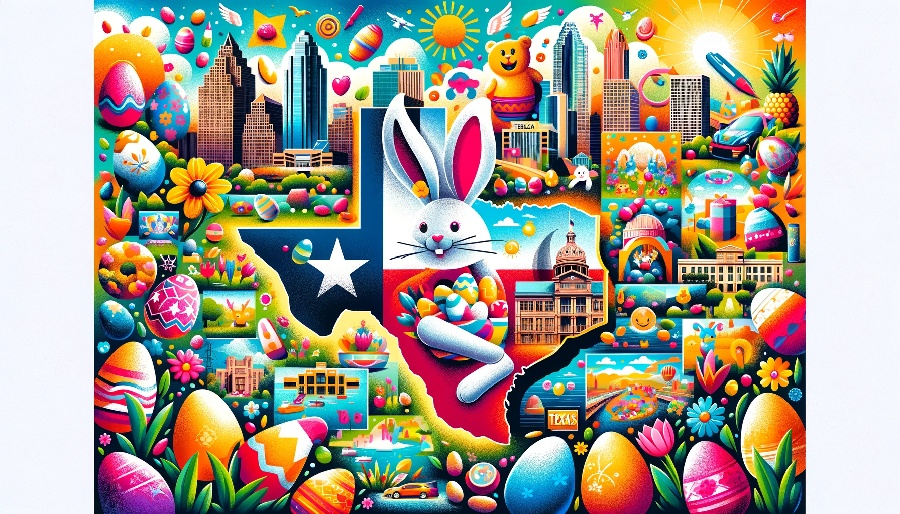Easter celebrations across Texas featuring iconic landmarks